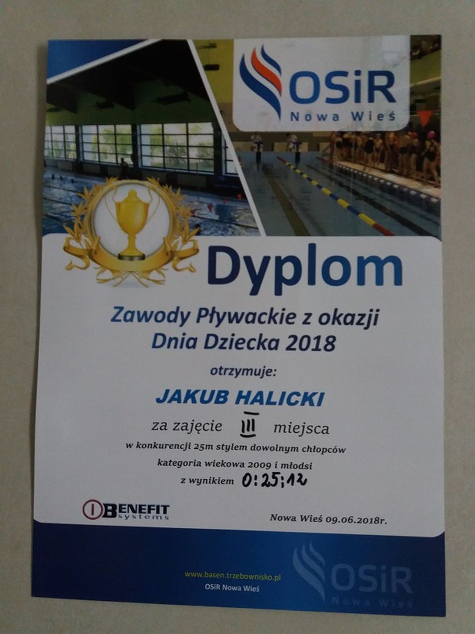 dyplom 3 miejsce