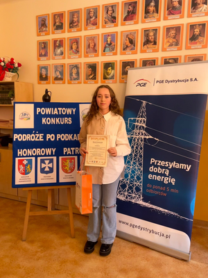 zdjęcie do artykułu: Laureatka Powiatowego Konkursu Krajoznawczego Podróże po Podkarpaciu!