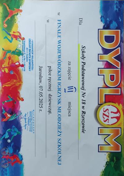 Dyplom 3 miejsce