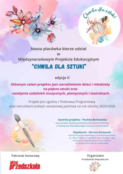 zdjęcie do artykułu: Międzynarodowy Projekt Edukacyjny „Chwila dla sztuki” 2025/2026
