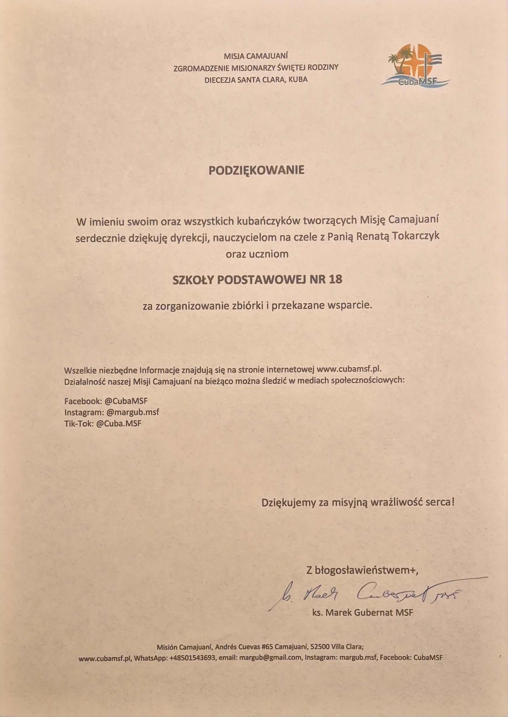 Podziękowanie_CUBA